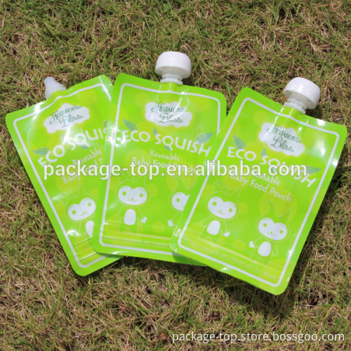 Phthalate FREE Reusable baby food pouch,baby food pouches for supermarket,freezer safe